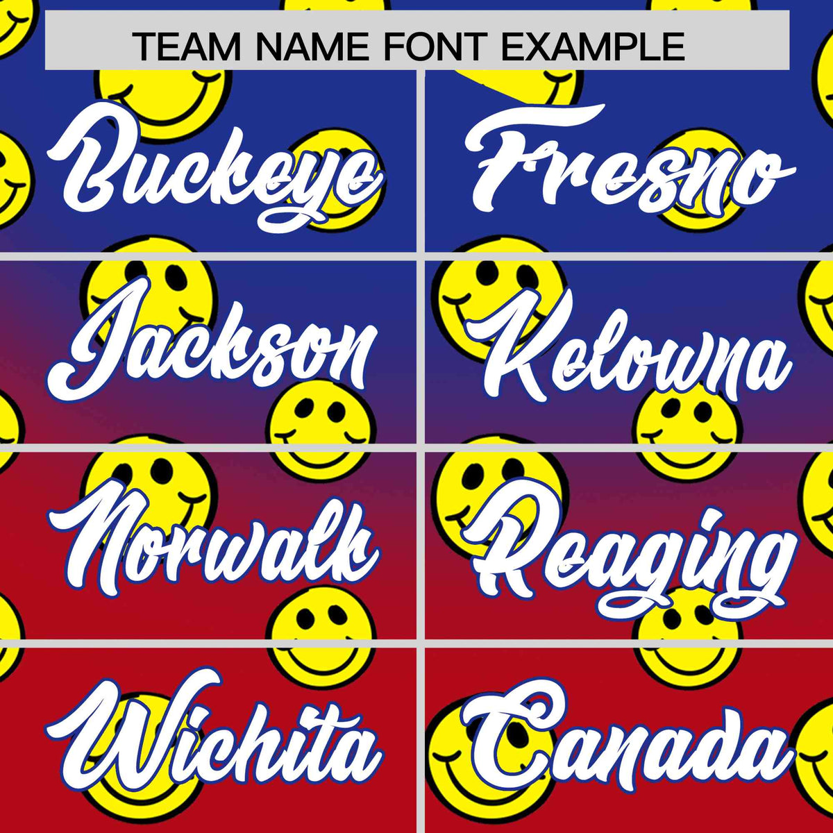 Custom Royal Red Graffiti Gradient Pattern Authentic Smile Baseball Jersey