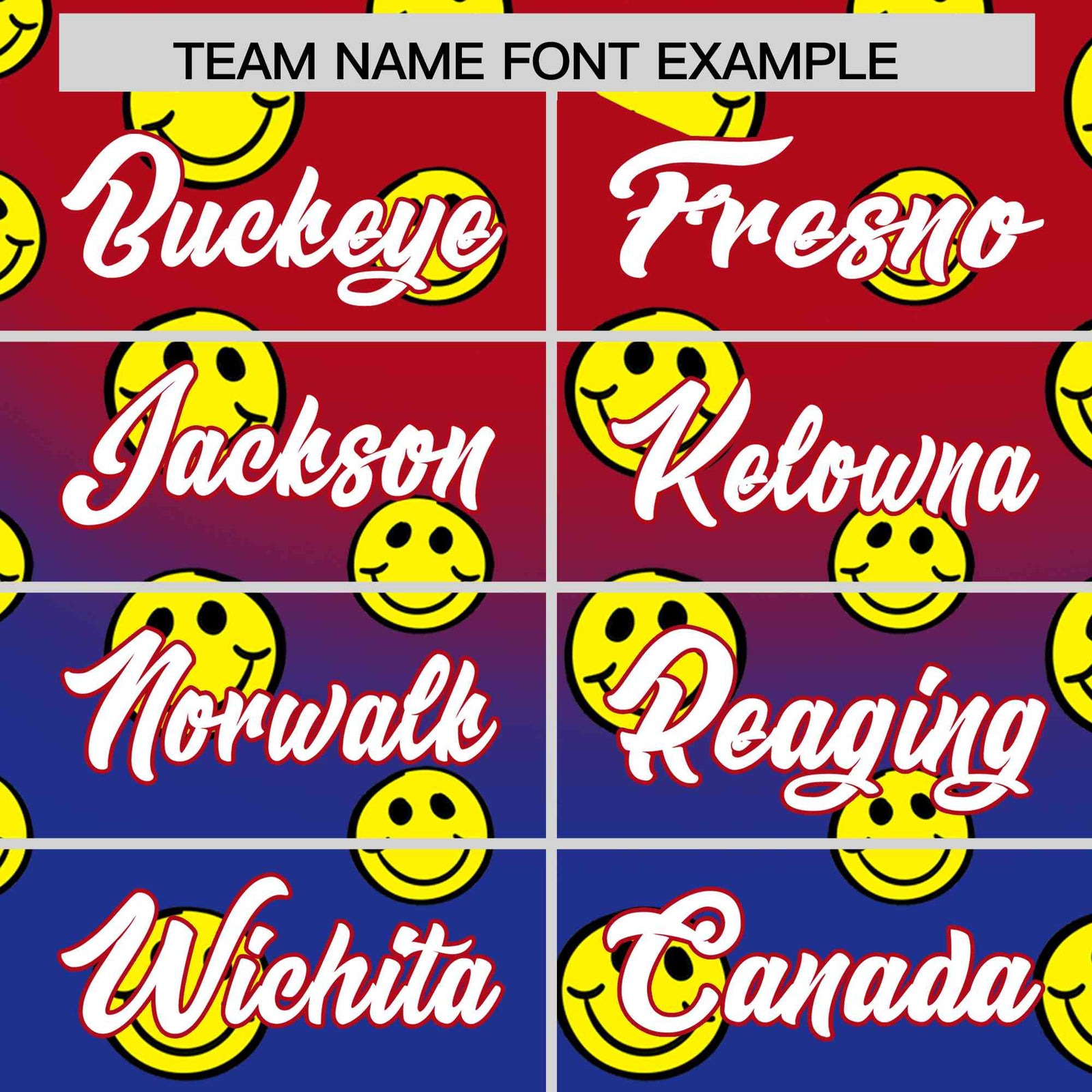 Custom Red Royal Graffiti Gradient Pattern Authentic Smile Baseball Jersey