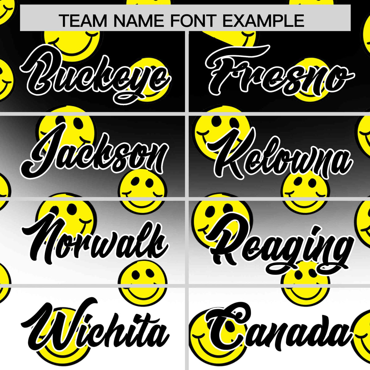 Custom Black White Graffiti Gradient Pattern Authentic Smile Baseball Jersey