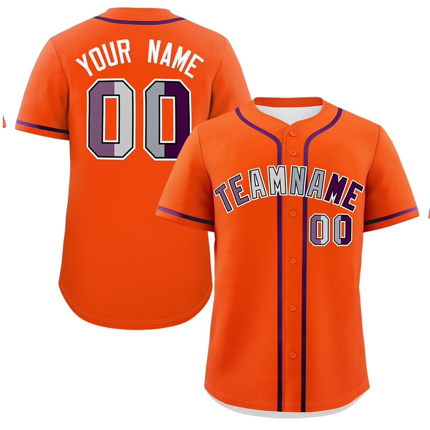 Custom Orange Purple Genderless For Pride Month Classic Style Baseball Jersey| KXKSHOP