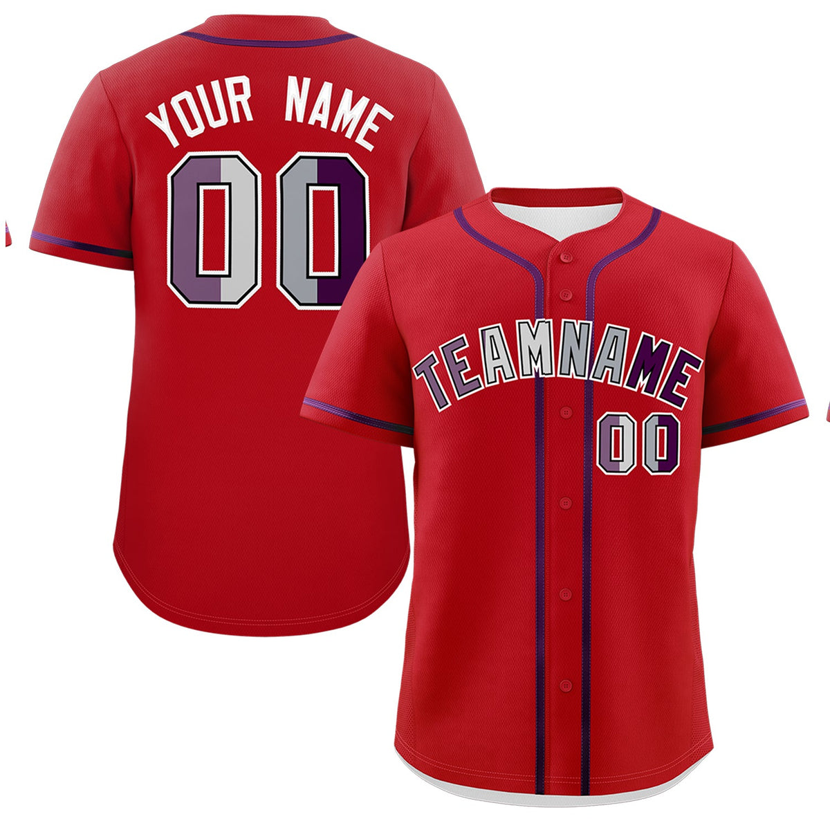 Custom Red Purple Genderless For Pride Month Classic Style Baseball Jersey| KXKSHOP