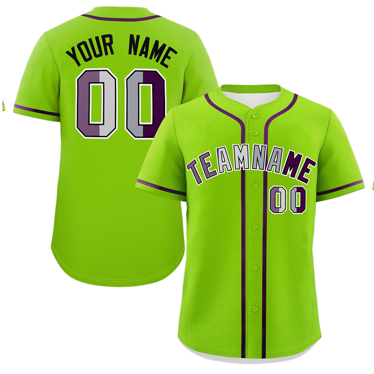 Custom Neon Green Purple Genderless For Pride Month Classic Style Baseball Jersey| KXKSHOP