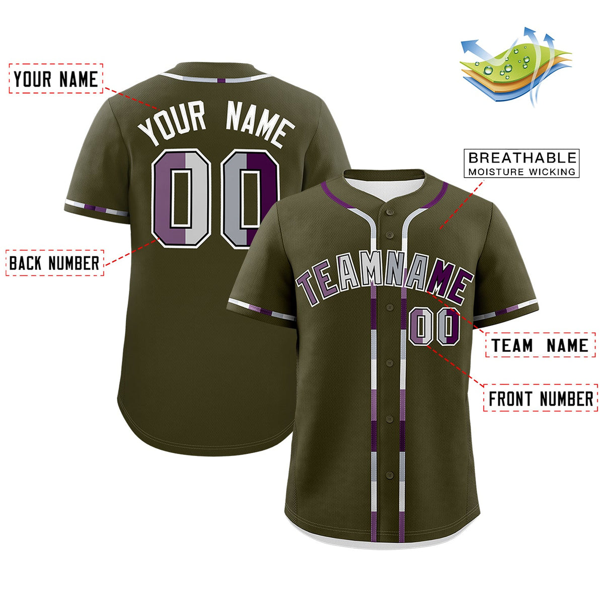 Custom Olive Genderless For Pride Month Classic Style Baseball Jersey| KXKSHOP