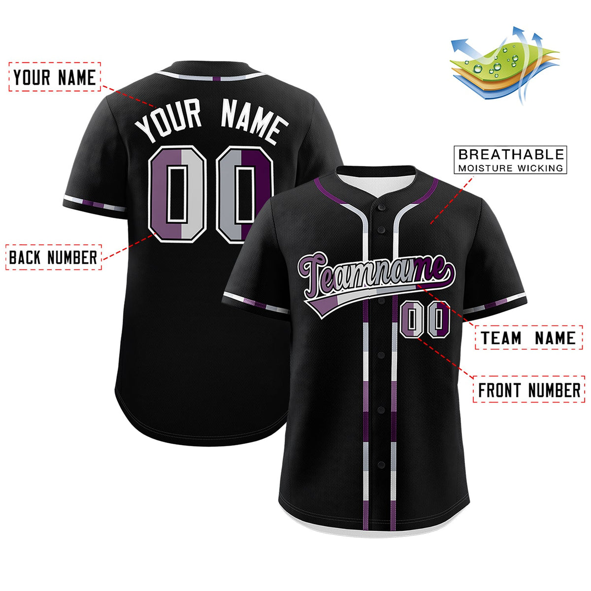 Custom Black Genderless For Pride Month Classic Style Baseball Jersey| KXKSHOP