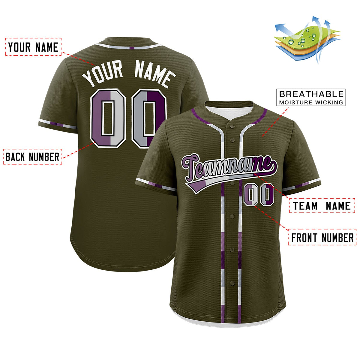Custom Olive Genderless For Pride Month Classic Style Baseball Jersey| KXKSHOP