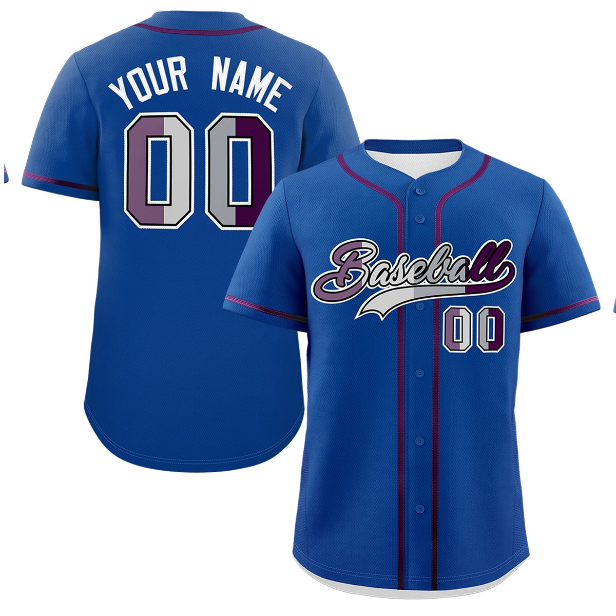 Custom Royal Blue Purple Genderless For Pride Month Classic Style Baseball Jersey| KXKSHOP