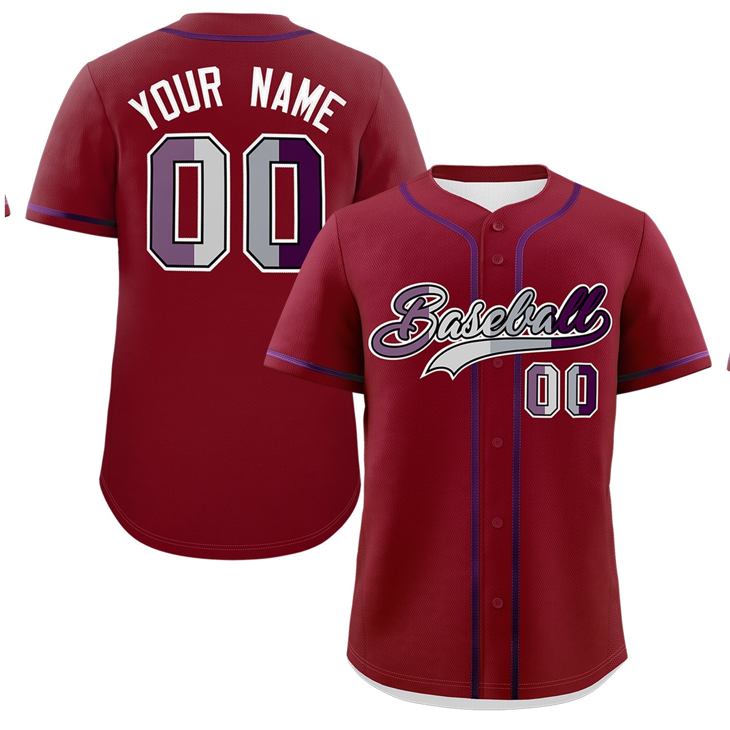 Custom Crimson Purple Genderless For Pride Month Classic Style Baseball Jersey| KXKSHOP