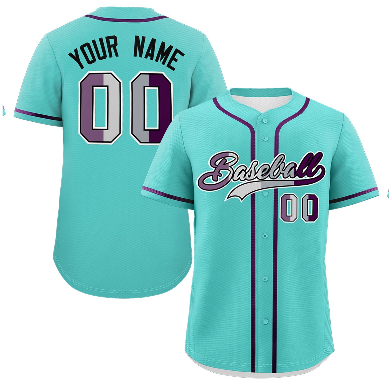 Custom Bright Green Purple Genderless For Pride Month Classic Style Baseball Jersey| KXKSHOP