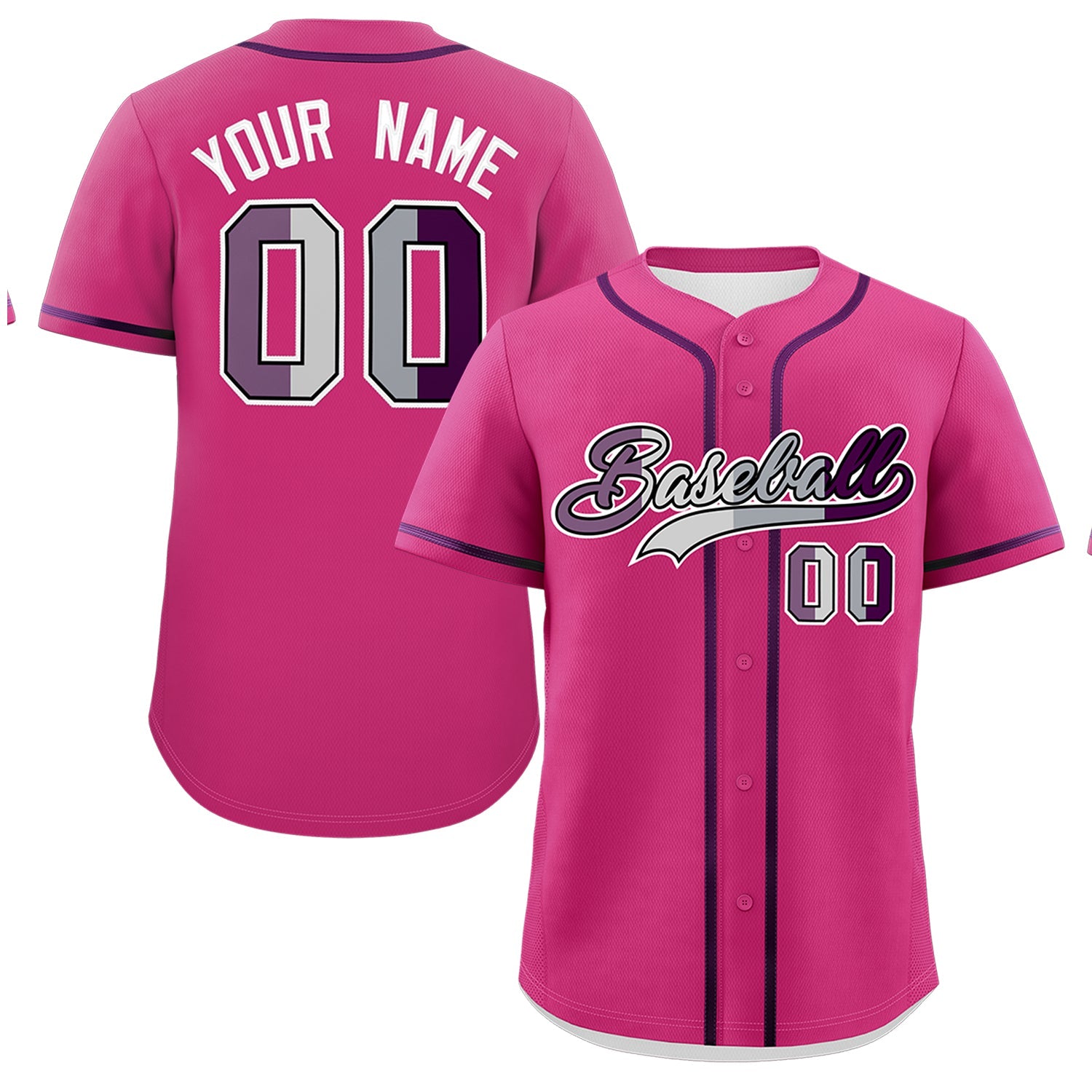 Custom Rose Red Purple Genderless For Pride Month Classic Style Baseball Jersey| KXKSHOP