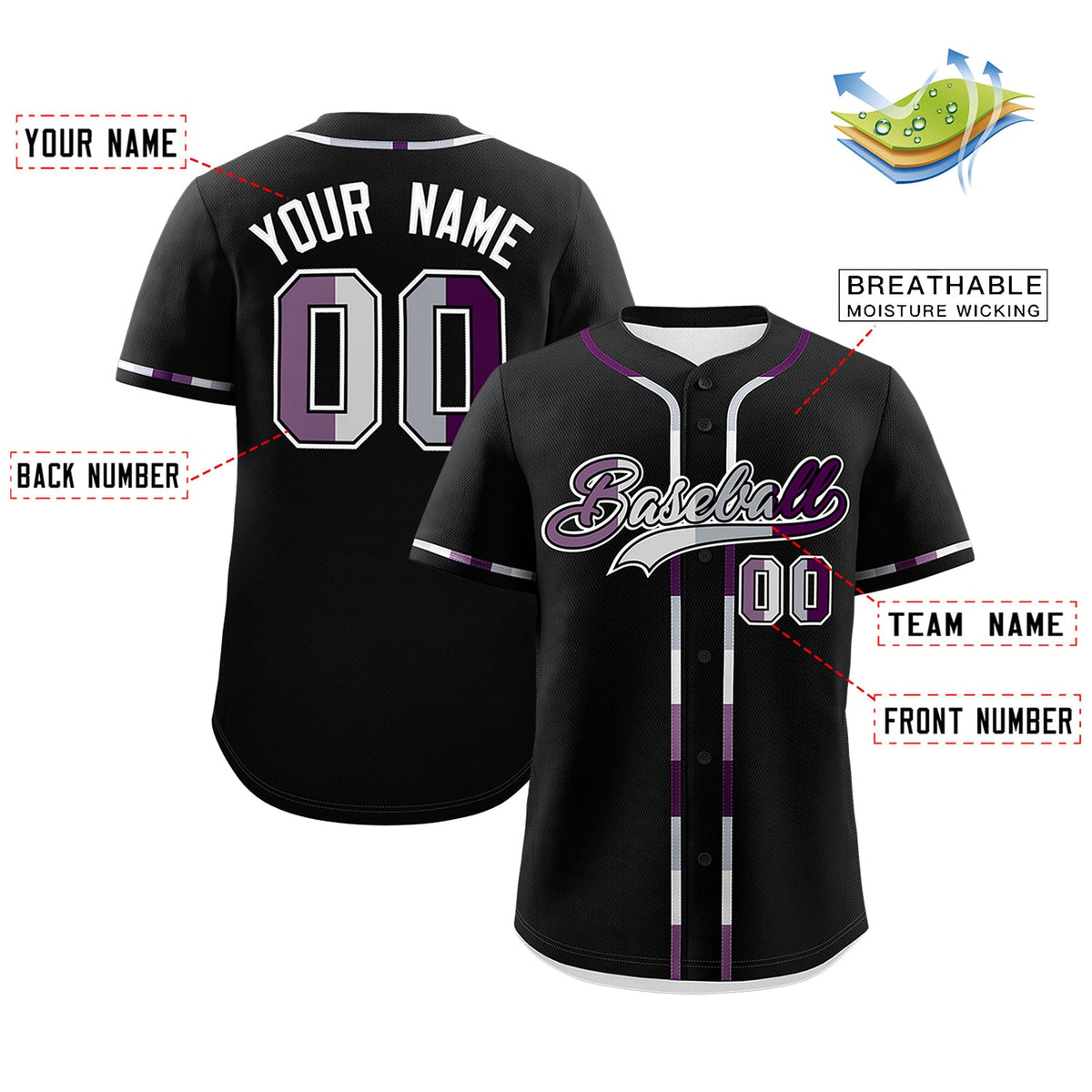 Custom Black Genderless For Pride Month Classic Style Baseball Jersey| KXKSHOP