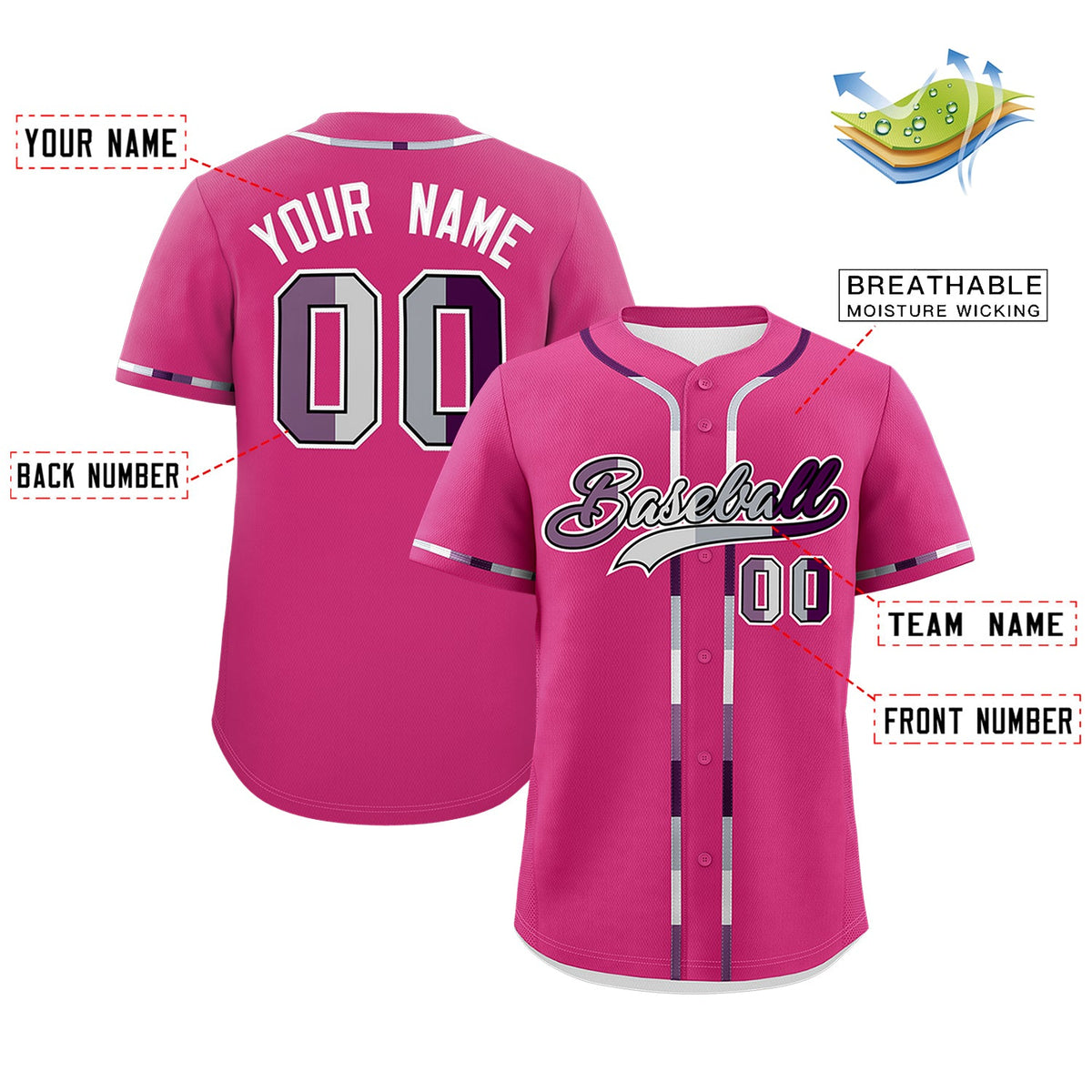 Custom Rose Red Genderless For Pride Month Classic Style Baseball Jersey| KXKSHOP