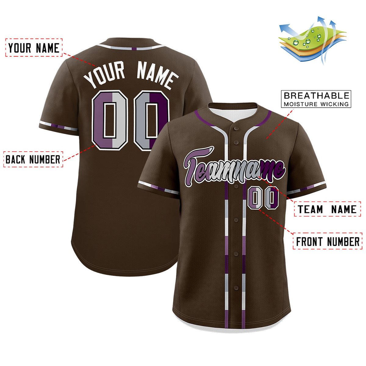 Custom Brown Genderless For Pride Month Classic Style Baseball Jersey| KXKSHOP