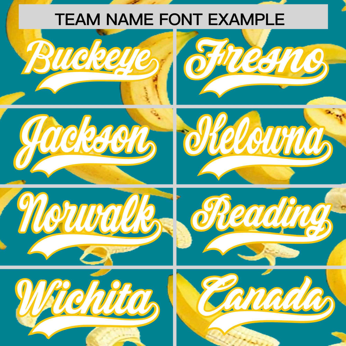 Custom Aqua Banana Graffiti Pattern Fashion Authentic Baseball Jersey | Graffiti Pattern | Embroidery&amp;Dye-sublimation printing | KXKSHOP