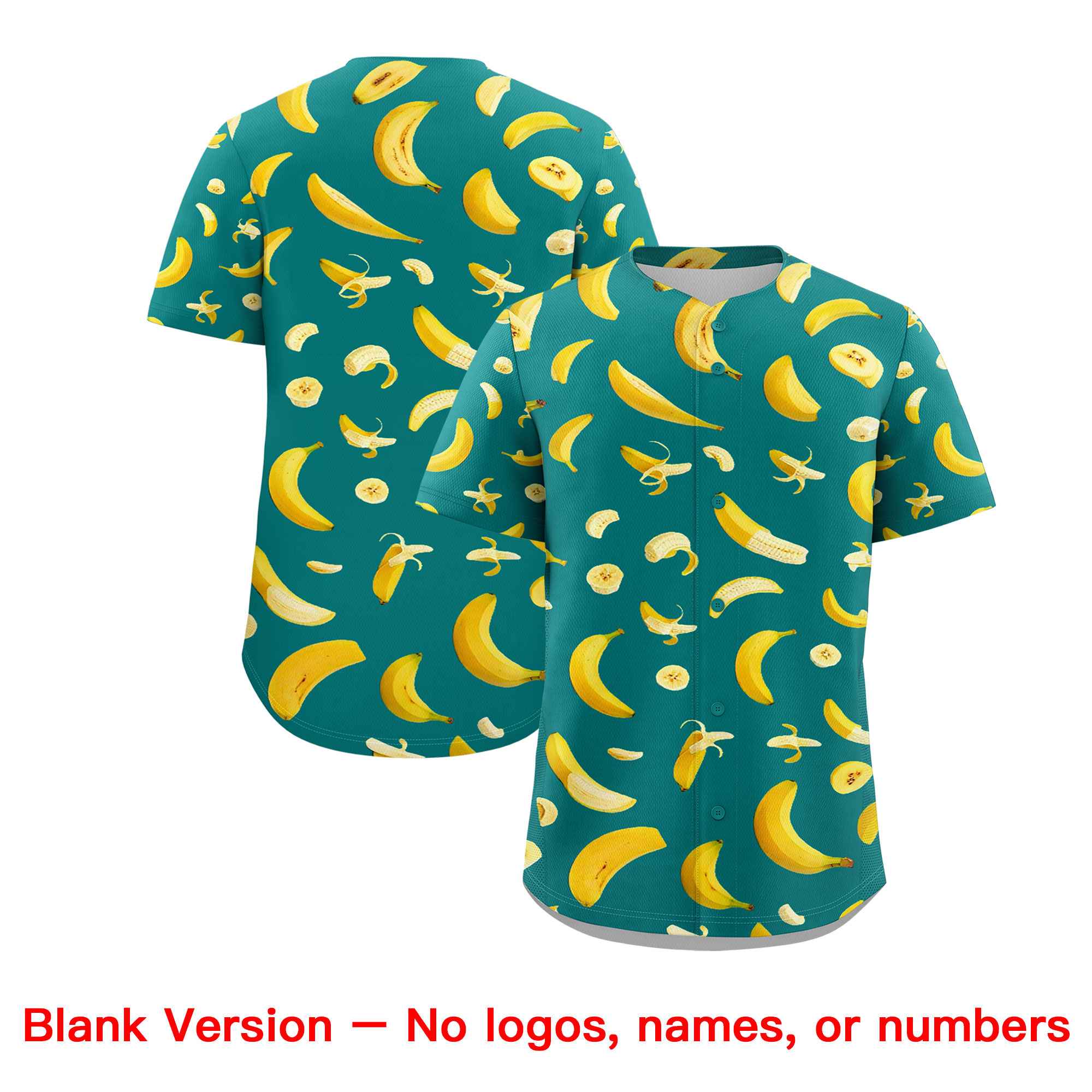 Custom Teal Banana Graffiti Pattern Fashion Authentic Baseball Jersey | Graffiti Pattern | Embroidery&Dye-sublimation printing | KXKSHOP