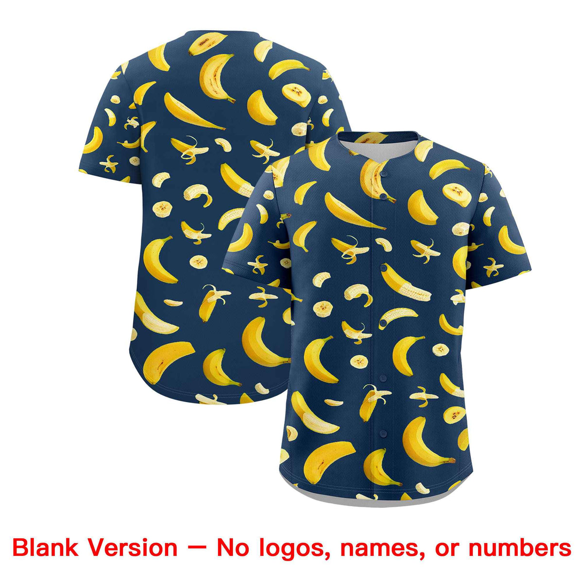 Custom Midnight Blue Banana Graffiti Pattern Fashion Authentic Baseball Jersey | Graffiti Pattern | Embroidery&amp;Dye-sublimation printing | KXKSHOP