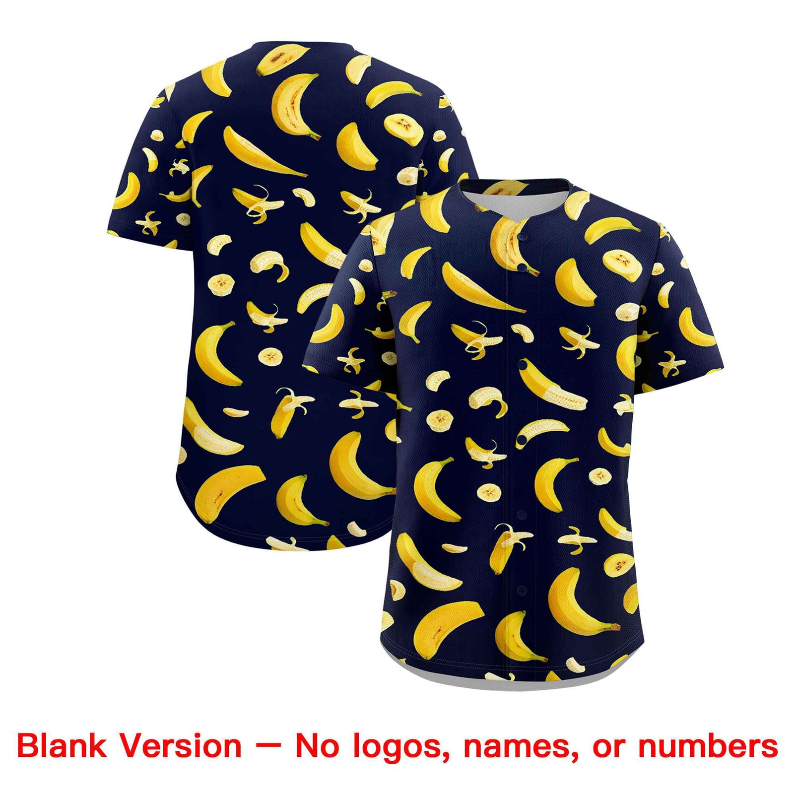 Custom Navy Banana Graffiti Pattern Fashion Authentic Baseball Jersey | Graffiti Pattern | Embroidery&Dye-sublimation printing | KXKSHOP