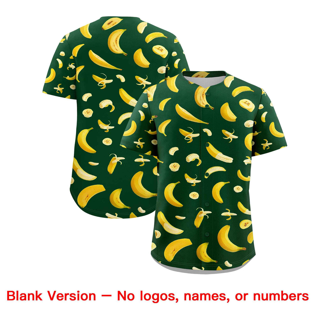 Custom Green Banana Graffiti Pattern Fashion Authentic Baseball Jersey | Graffiti Pattern | Embroidery&amp;Dye-sublimation printing | KXKSHOP