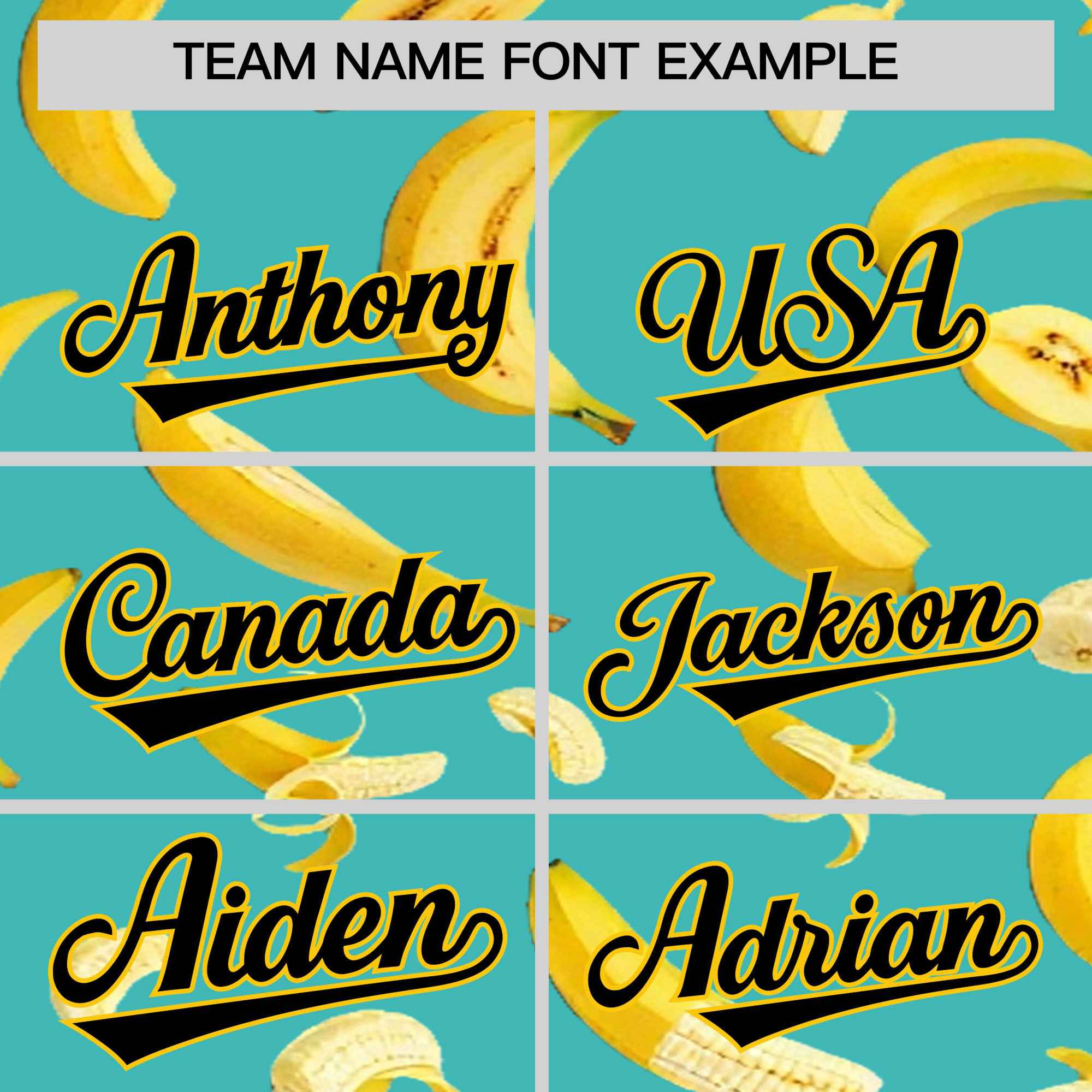 Custom Teal Banana Graffiti Pattern Fashion Authentic Baseball Jersey | Graffiti Pattern | Embroidery&Dye-sublimation printing | KXKSHOP