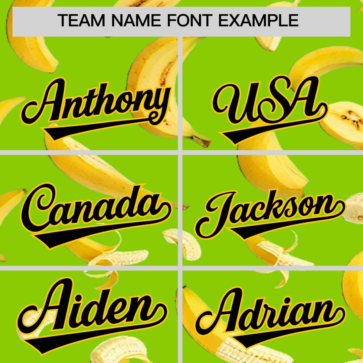 Custom Neon Green Banana Graffiti Pattern Fashion Authentic Baseball Jersey | Graffiti Pattern | Embroidery&amp;Dye-sublimation printing | KXKSHOP