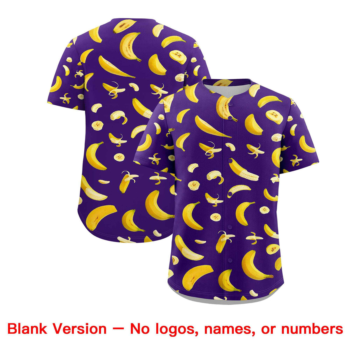 Custom Purple Banana Graffiti Pattern Fashion Authentic Baseball Jersey | Graffiti Pattern | Embroidery&amp;Dye-sublimation printing | KXKSHOP