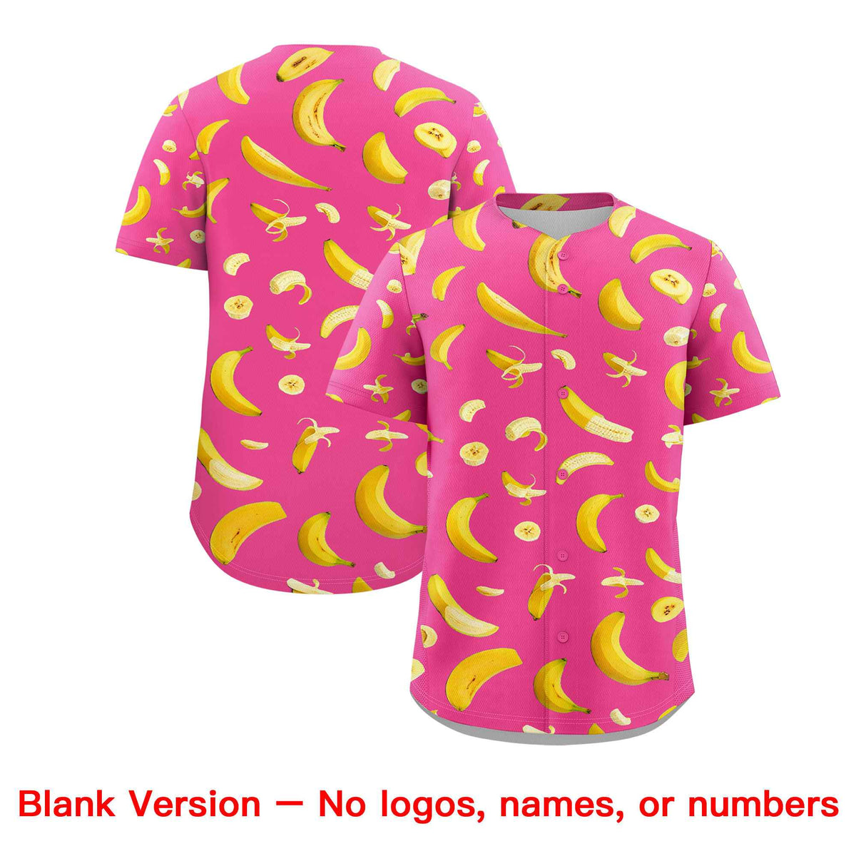 Custom Pink Banana Graffiti Pattern Fashion Authentic Baseball Jersey | Graffiti Pattern | Embroidery&amp;Dye-sublimation printing | KXKSHOP