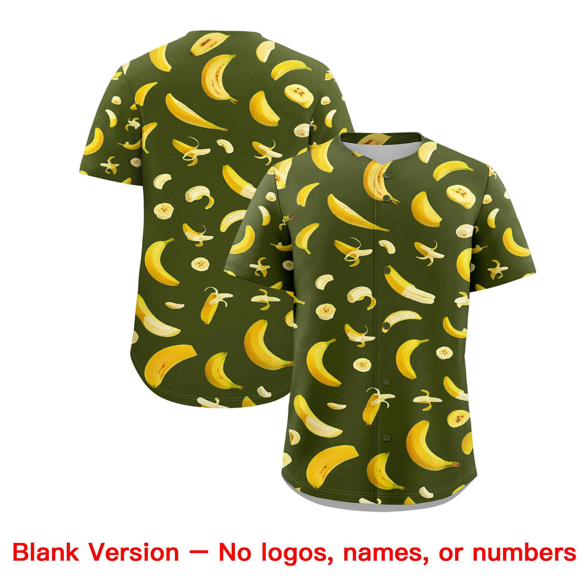 Custom Olive Banana Graffiti Pattern Fashion Authentic Baseball Jersey | Graffiti Pattern | Embroidery&amp;Dye-sublimation printing | KXKSHOP