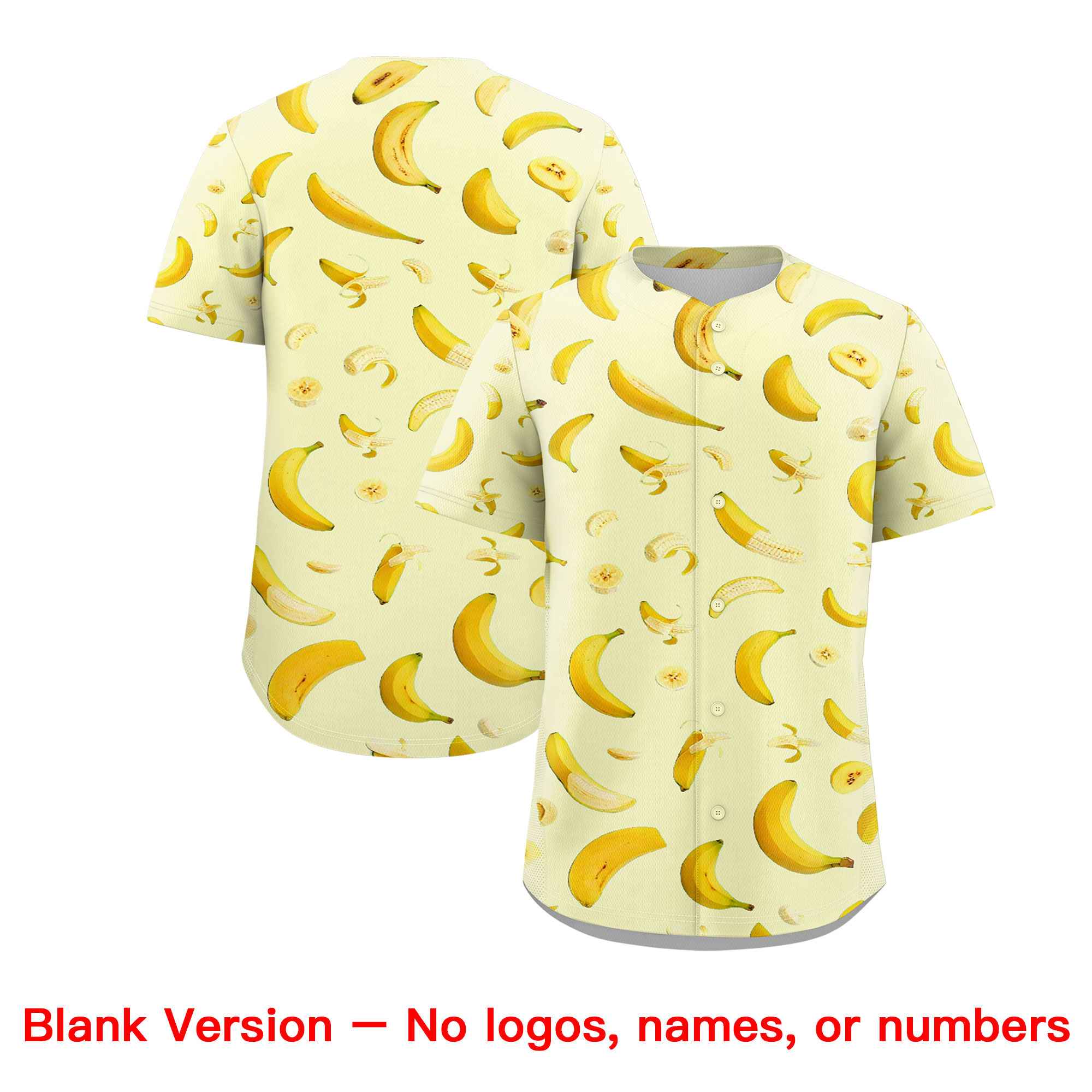Custom Cream Banana Graffiti Pattern Fashion Authentic Baseball Jersey | Graffiti Pattern | Embroidery&Dye-sublimation printing | KXKSHOP