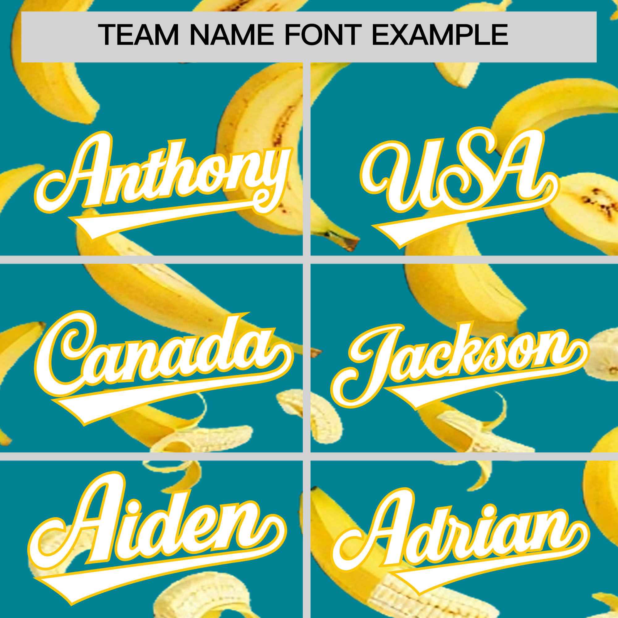 Custom Aqua Banana Graffiti Pattern Fashion Authentic Baseball Jersey | Graffiti Pattern | Embroidery&Dye-sublimation printing | KXKSHOP