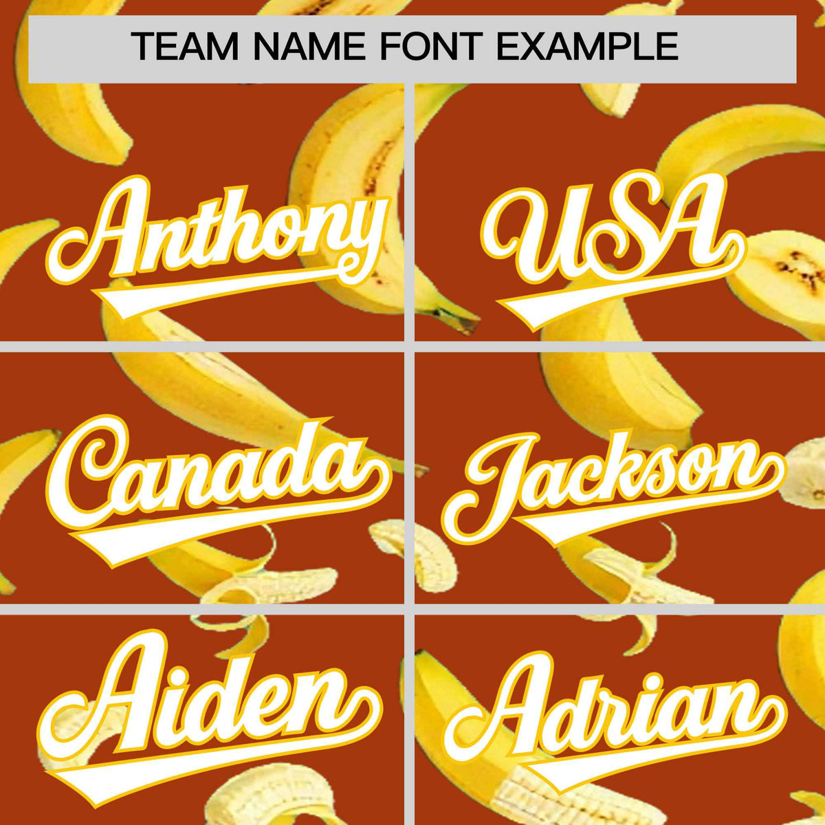 Custom Dark Orange Banana Graffiti Pattern Fashion Authentic Baseball Jersey | Graffiti Pattern | Embroidery&amp;Dye-sublimation printing | KXKSHOP