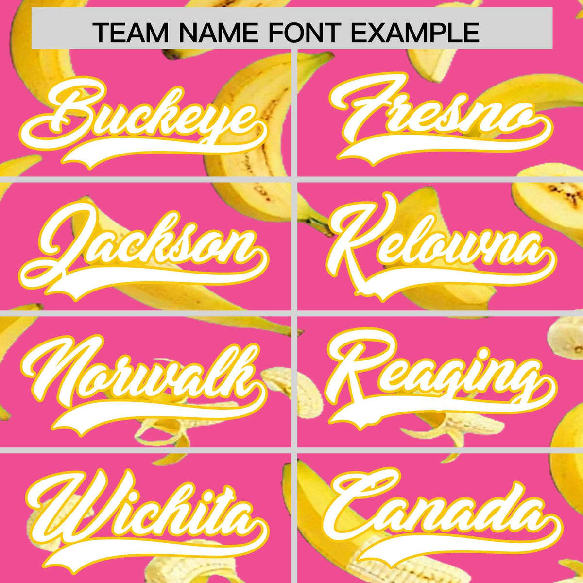 Custom Pink Banana Graffiti Pattern Fashion Authentic Baseball Jersey | Graffiti Pattern | Embroidery&amp;Dye-sublimation printing | KXKSHOP