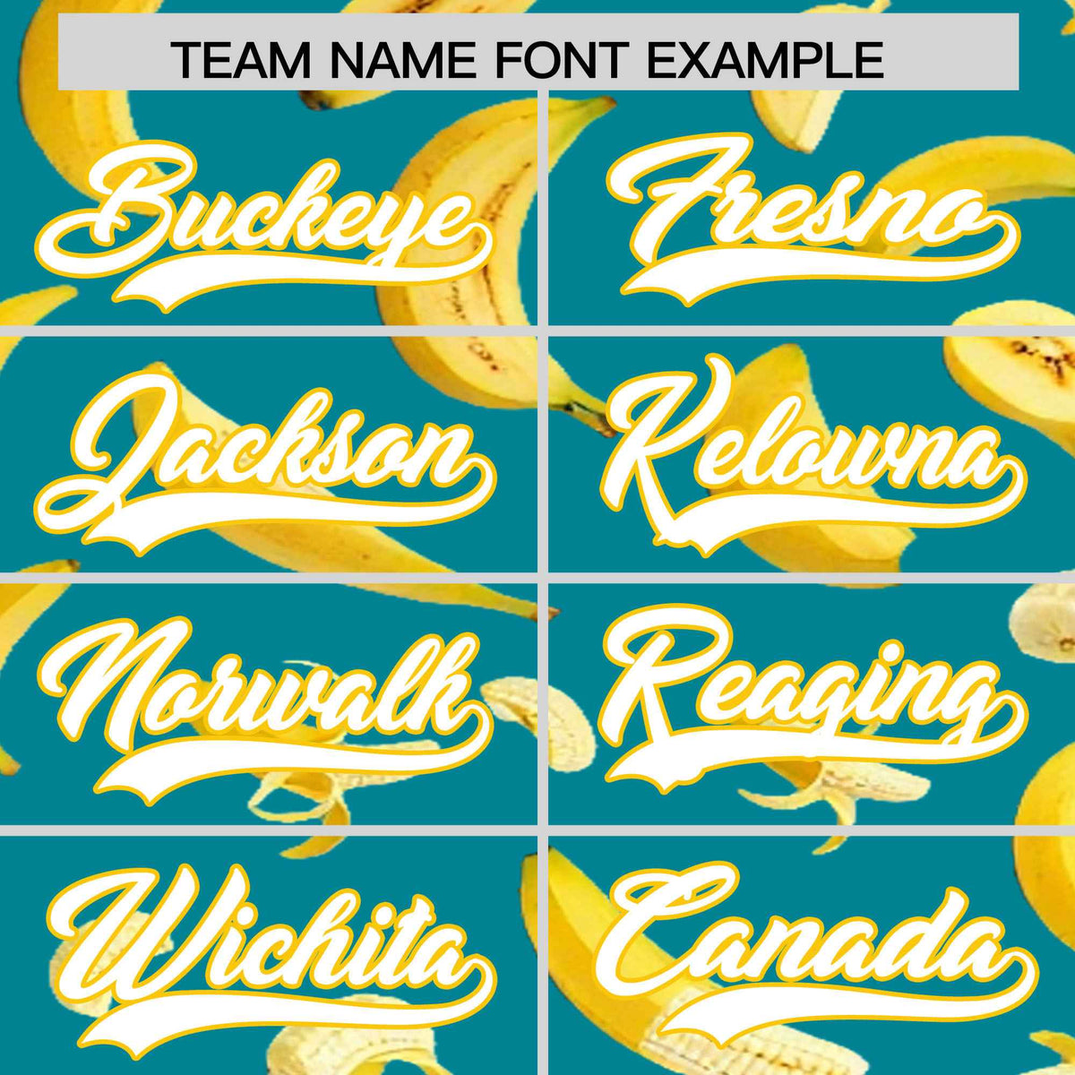 Custom Aqua Banana Graffiti Pattern Fashion Authentic Baseball Jersey | Graffiti Pattern | Embroidery&amp;Dye-sublimation printing | KXKSHOP