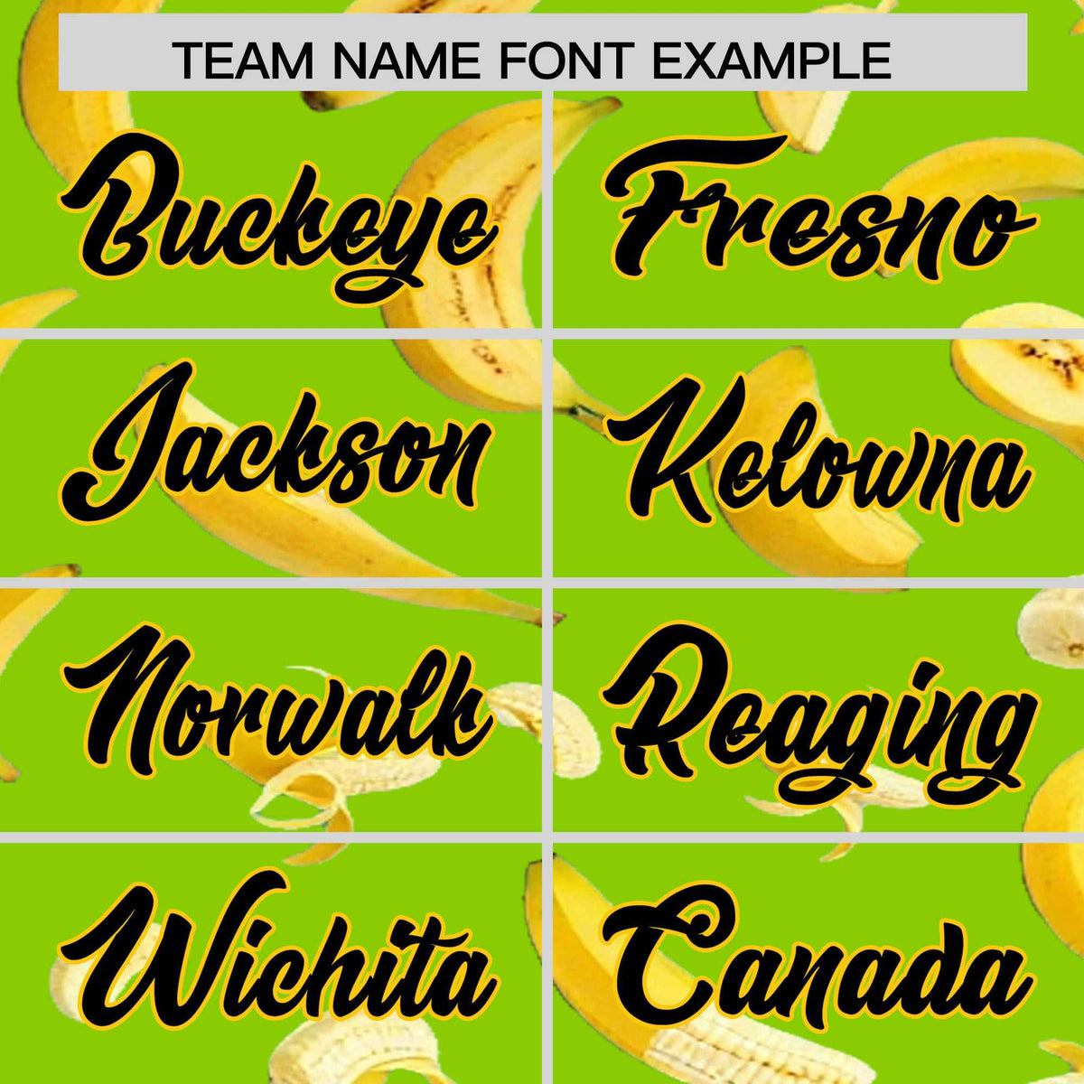 Custom Neon Green Banana Graffiti Pattern Fashion Authentic Baseball Jersey | Graffiti Pattern | Embroidery&amp;Dye-sublimation printing | KXKSHOP