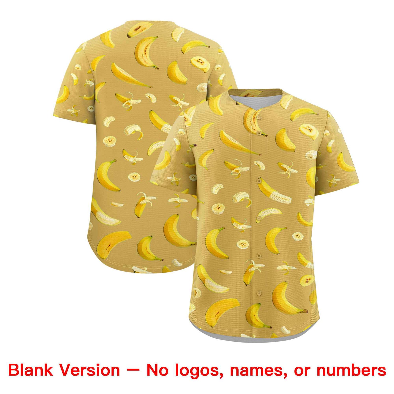Custom Old Gold Banana Graffiti Pattern Fashion Authentic Baseball Jersey | Graffiti Pattern | Embroidery&Dye-sublimation printing | KXKSHOP