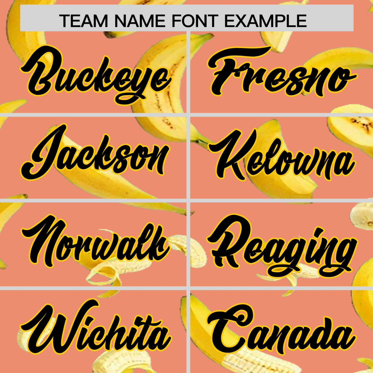 Custom Light Orange Banana Graffiti Pattern Fashion Authentic Baseball Jersey | Graffiti Pattern | Embroidery&amp;Dye-sublimation printing | KXKSHOP