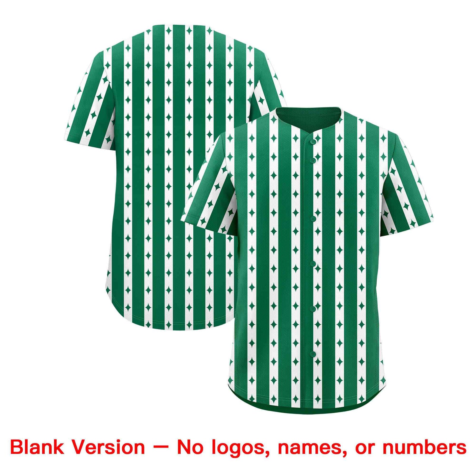 Custom Kelly Green White Star Pattern Thick Stripes Baseball Jersey| KXKSHOP