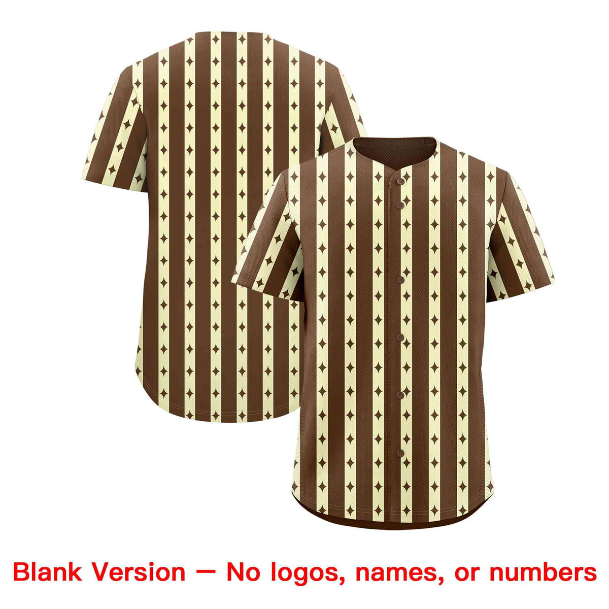 Custom Light Brown Cream Star Pattern Thick Stripes Baseball Jersey| KXKSHOP