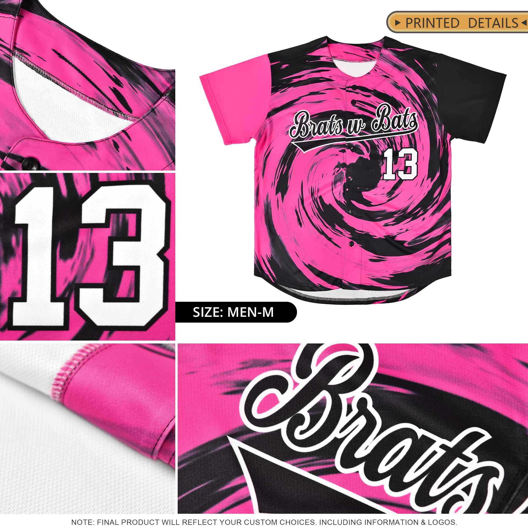 Custom Red Navy Swirl Graffiti Pattern Authentic Baseball Jersey