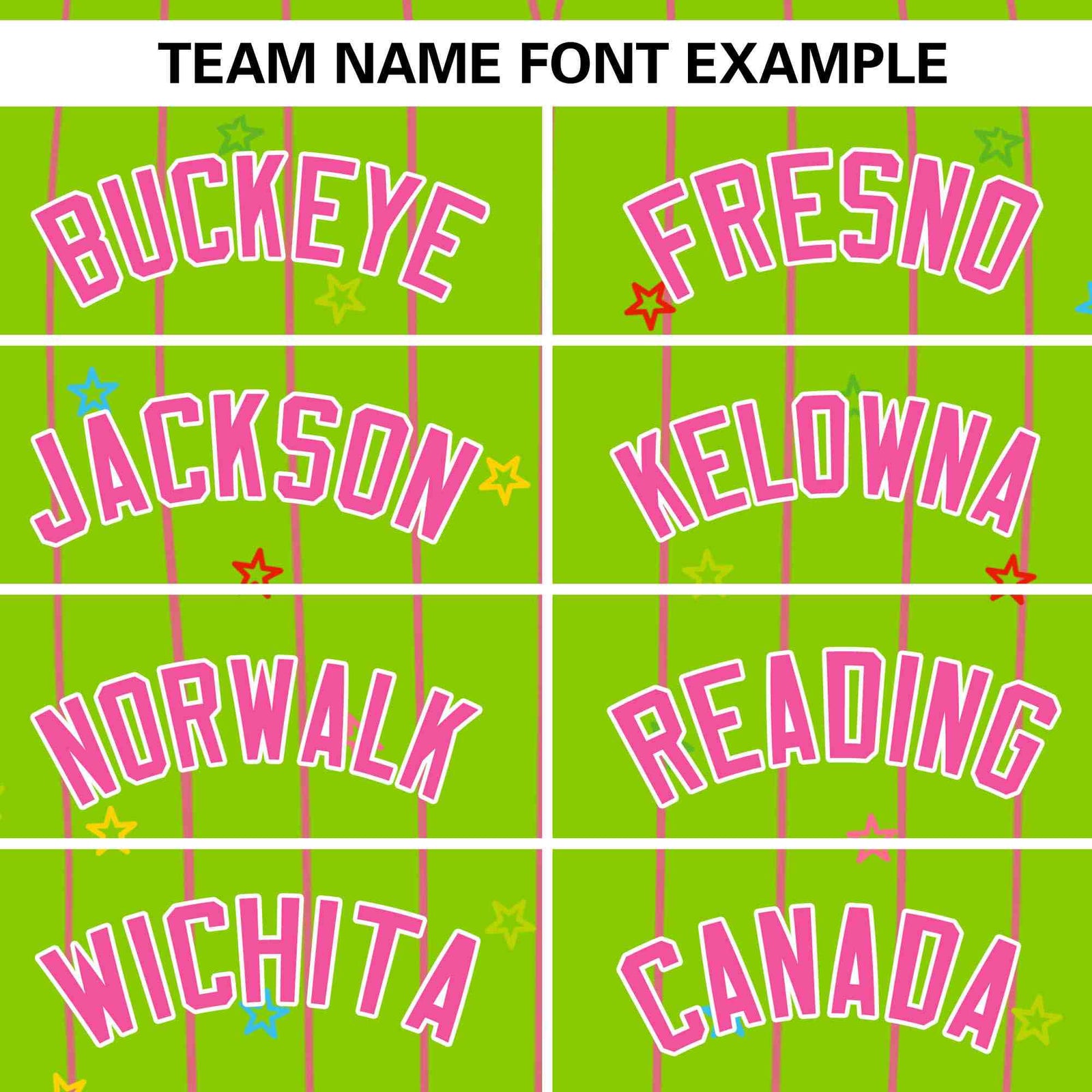 Custom Neon Green Pink Stripe Fashion Personalized Star Pattern Authentic Baseball Jersey