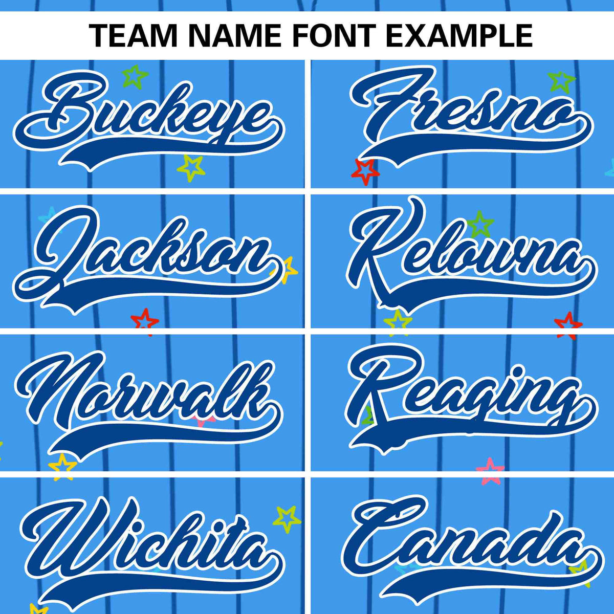 Custom Powder Blue Royal Stripe Fashion Personalized Star Pattern Authentic Baseball Jersey