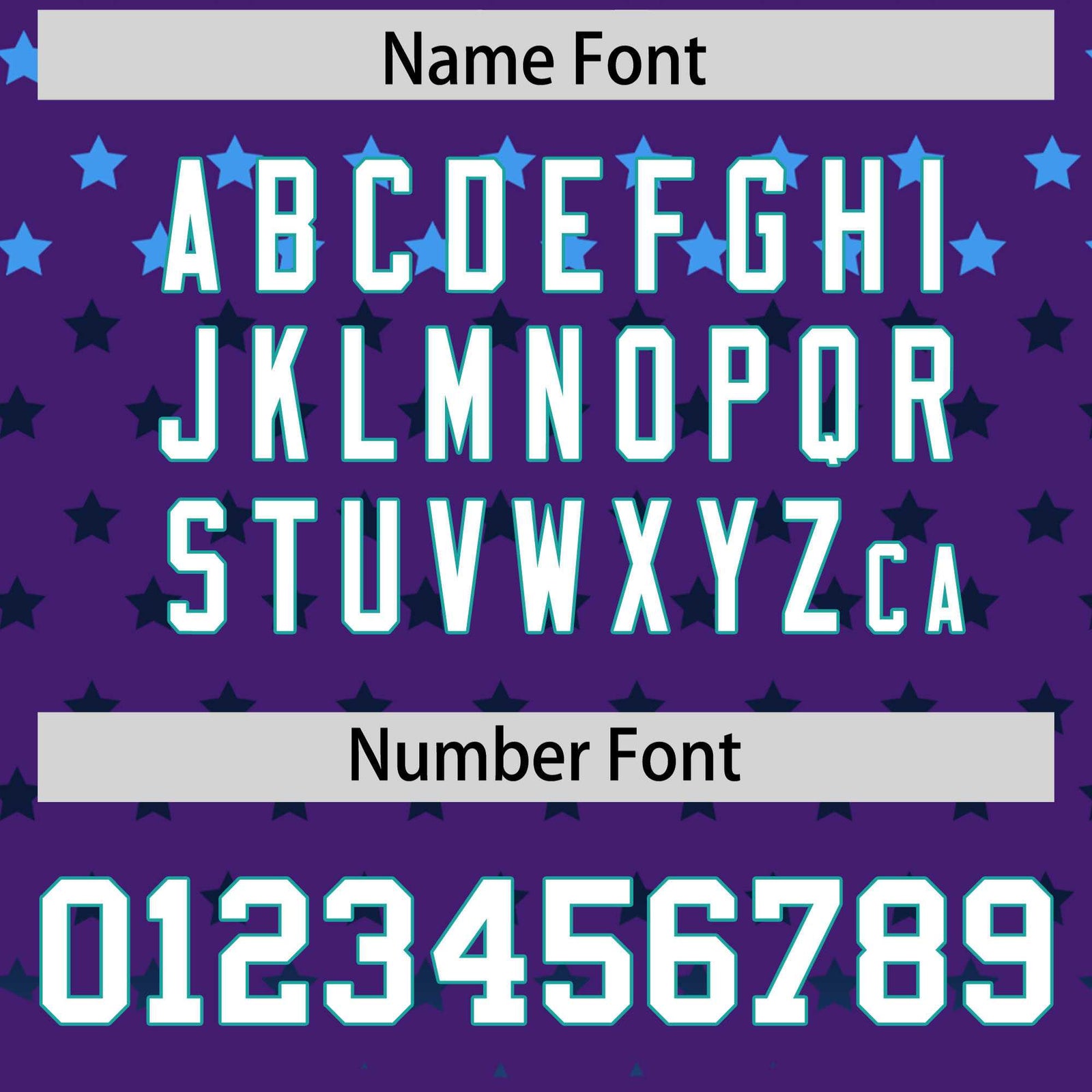 Custom Purple Aqua-White Raglan Sleeve Personalized Star Print Authentic Baseball Jersey