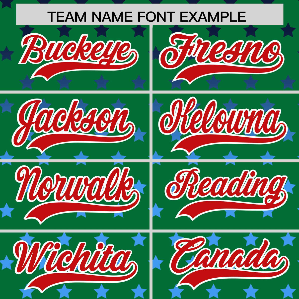 Custom Kelly Green Red-White Raglan Sleeve Personalized Star Print Authentic Baseball Jersey