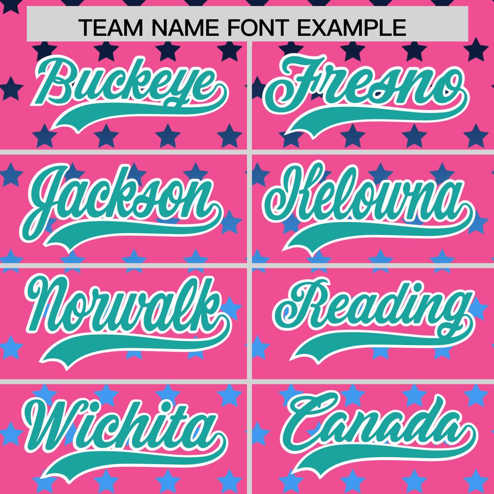 Custom Pink Aqua-White Raglan Sleeve Personalized Star Print Authentic Baseball Jersey