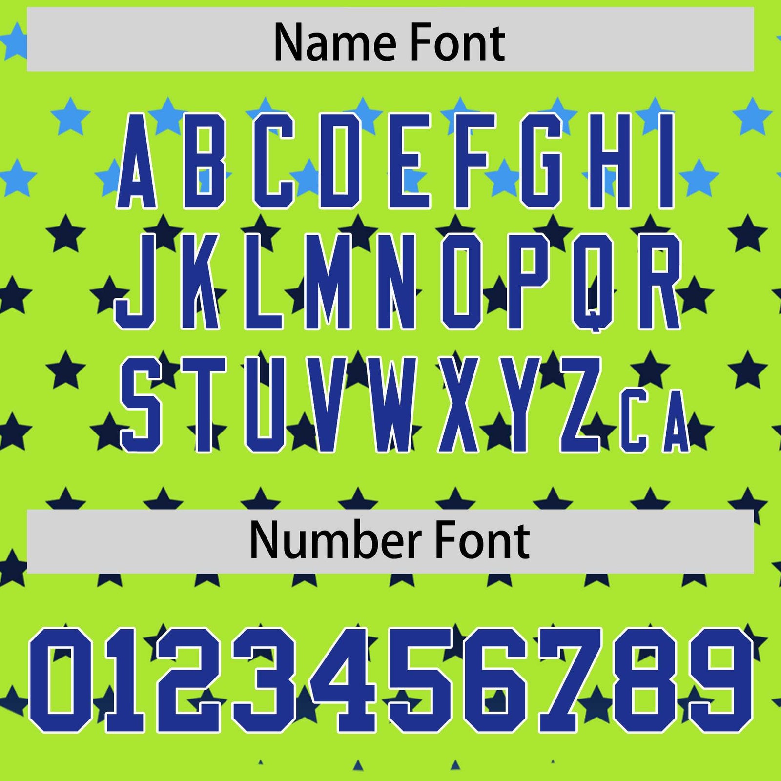 Custom Neon Green Royal-White Raglan Sleeve Personalized Star Print Authentic Baseball Jersey