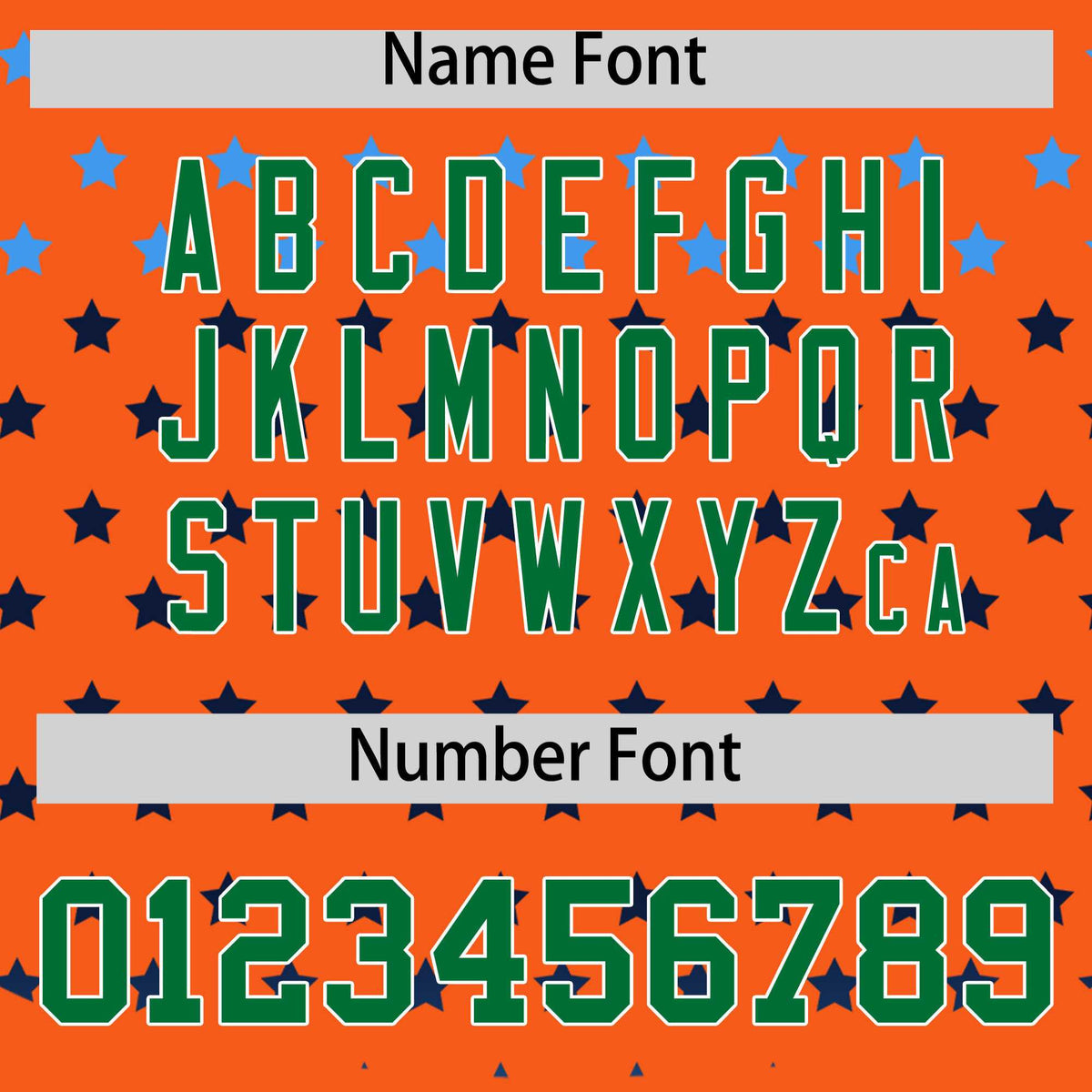 Custom Orange Kelly Green-White Raglan Sleeve Personalized Star Print Authentic Baseball Jersey