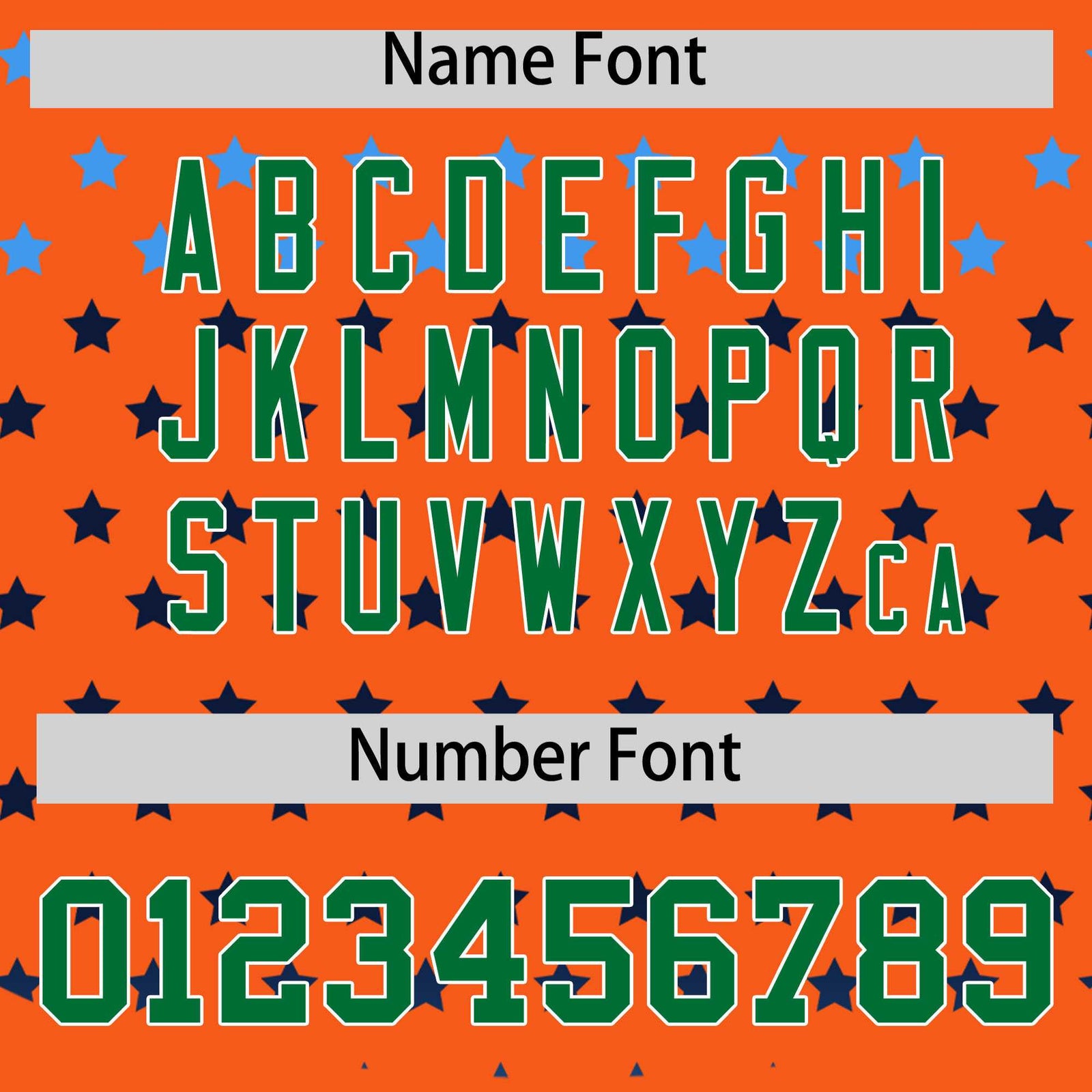 Custom Orange Kelly Green-White Raglan Sleeve Personalized Star Print Authentic Baseball Jersey