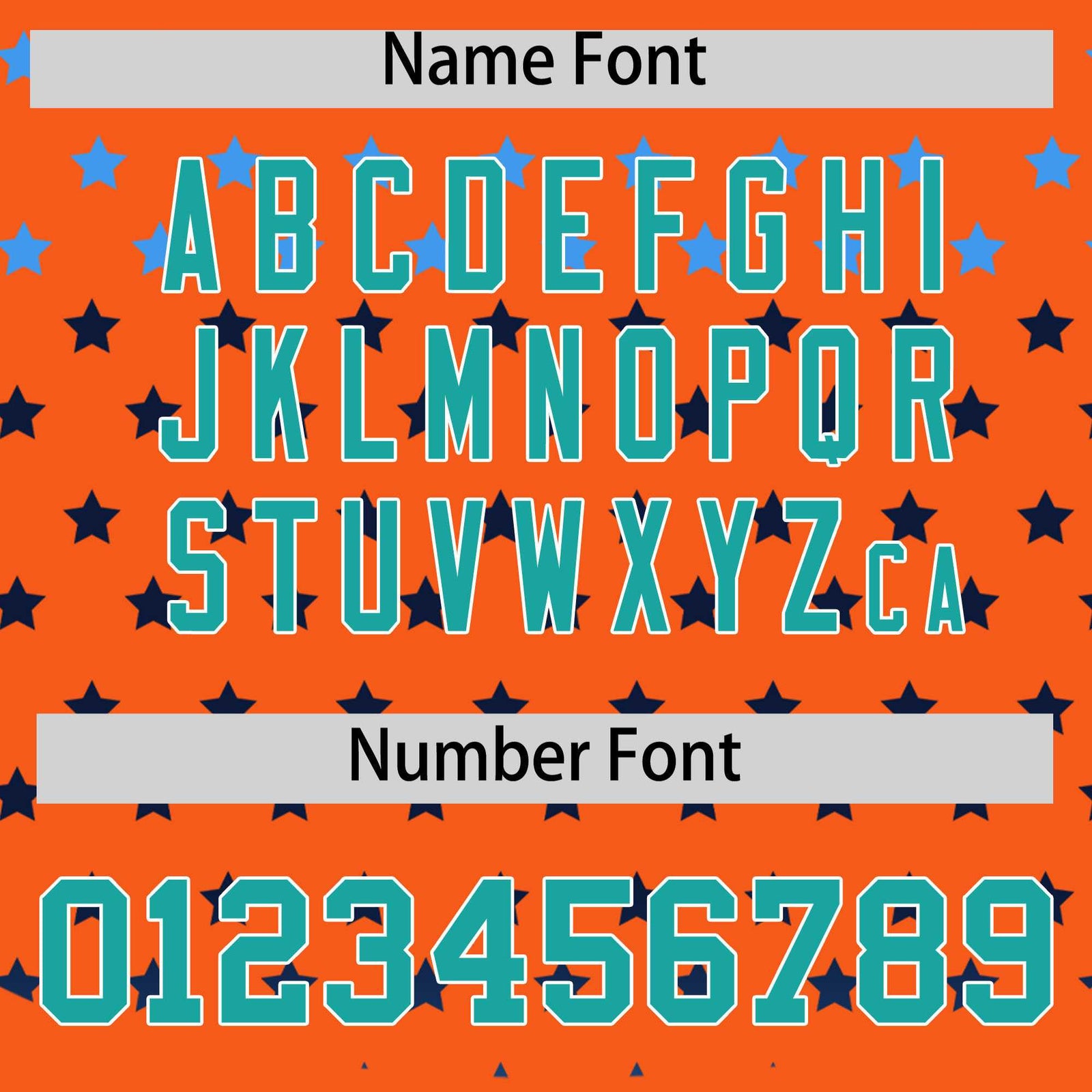 Custom Orange Aqua-White Raglan Sleeve Personalized Star Print Authentic Baseball Jersey