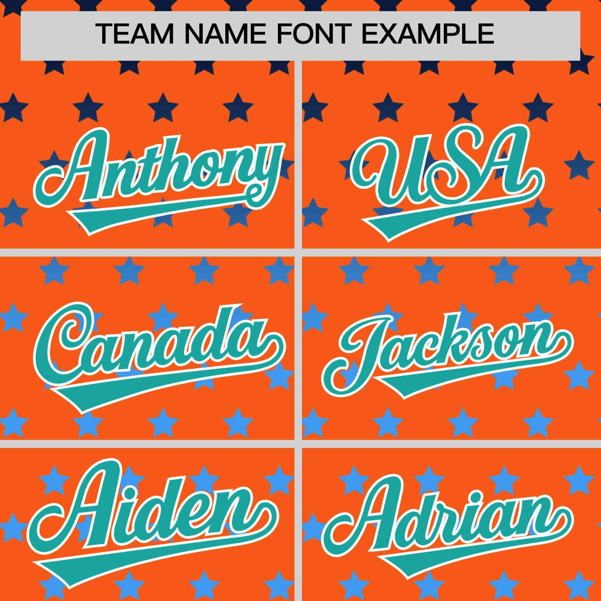 Custom Orange Aqua-White Raglan Sleeve Personalized Star Print Authentic Baseball Jersey