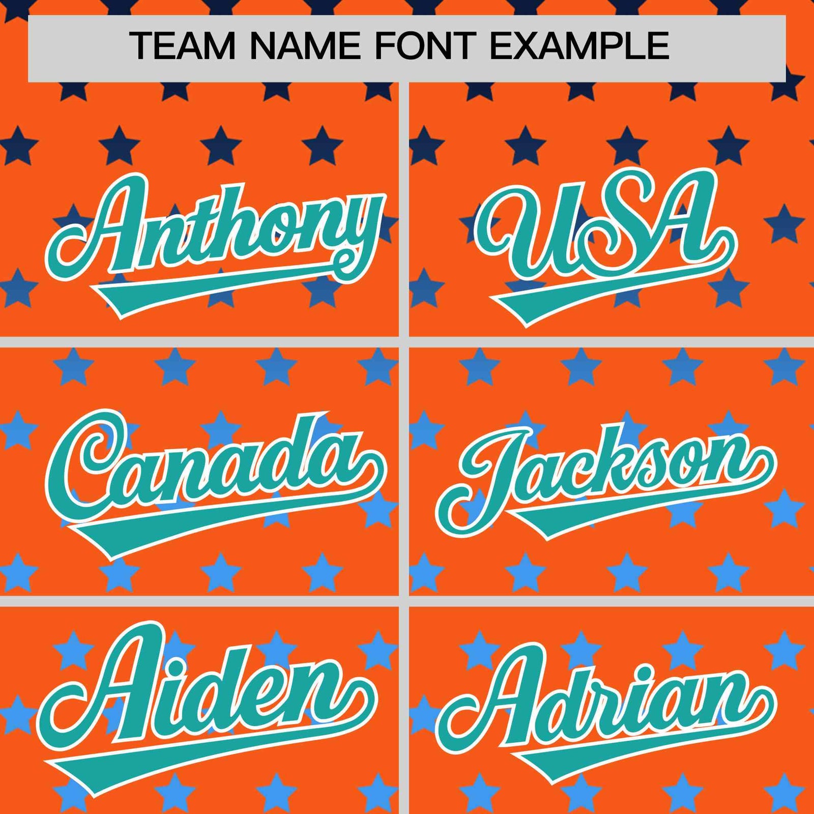 Custom Orange Aqua-White Raglan Sleeve Personalized Star Print Authentic Baseball Jersey