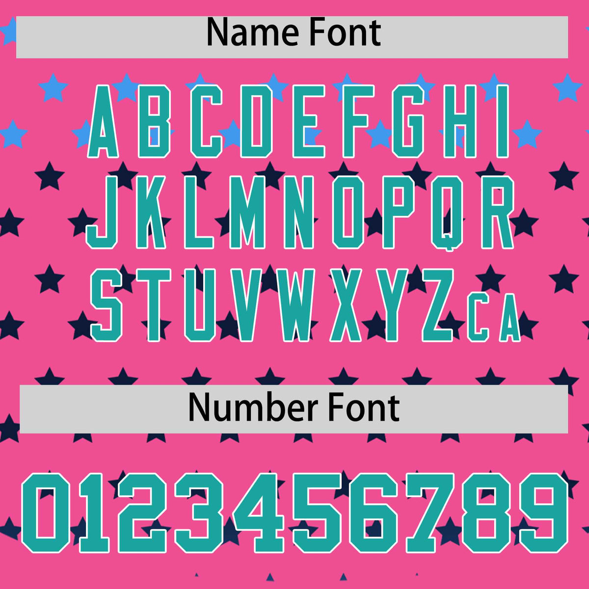 Custom Pink Aqua-White Raglan Sleeve Personalized Star Print Authentic Baseball Jersey