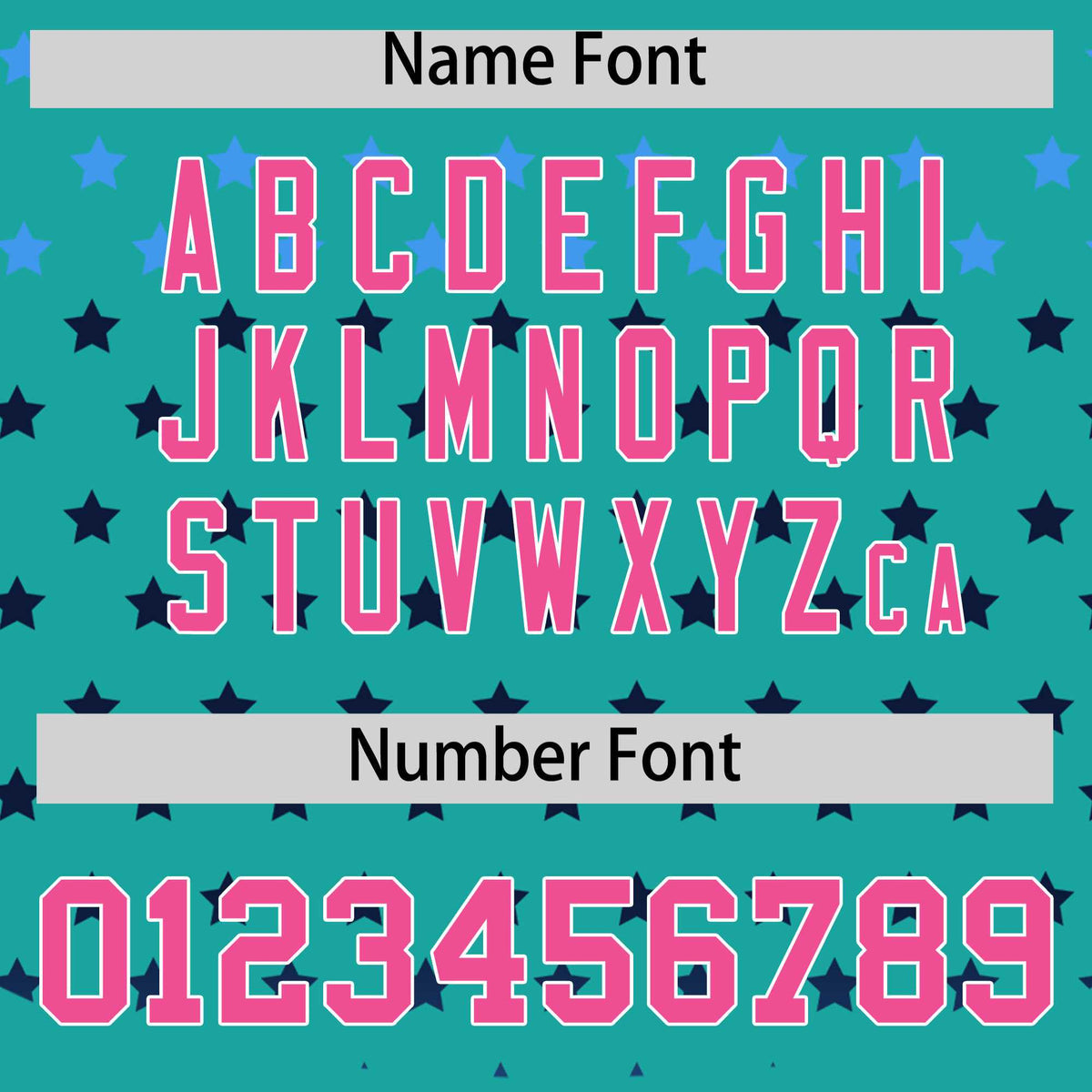 Custom Aqua Pink-White Raglan Sleeve Personalized Star Print Authentic Baseball Jersey